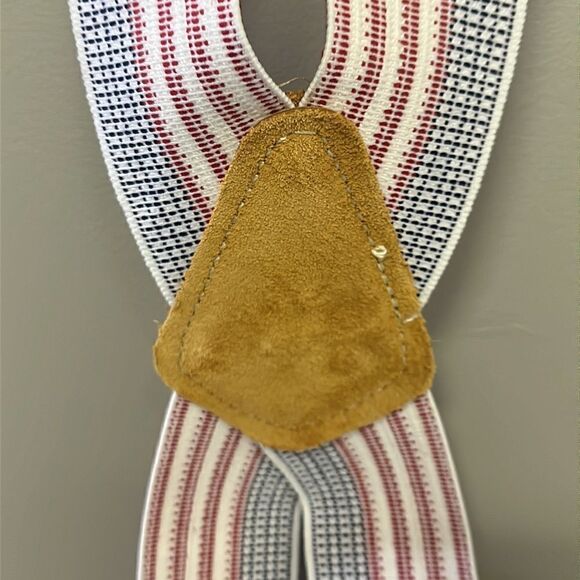 Custom Leather Craft Americana Adjustable No. 110 Suspenders Silver-Tone Clips - Picture 9 of 15